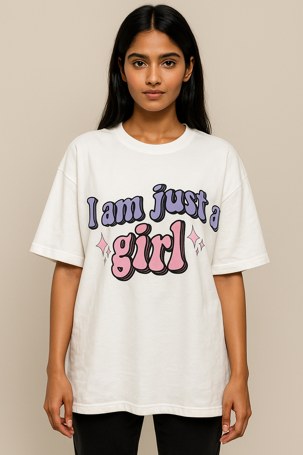 I Am Just a Girl – Playful Oversized Tee