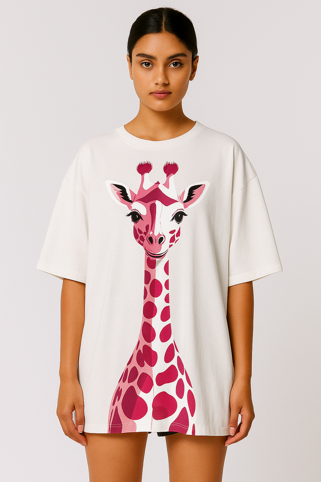 Cute Giraffe – Playful Oversized Tee