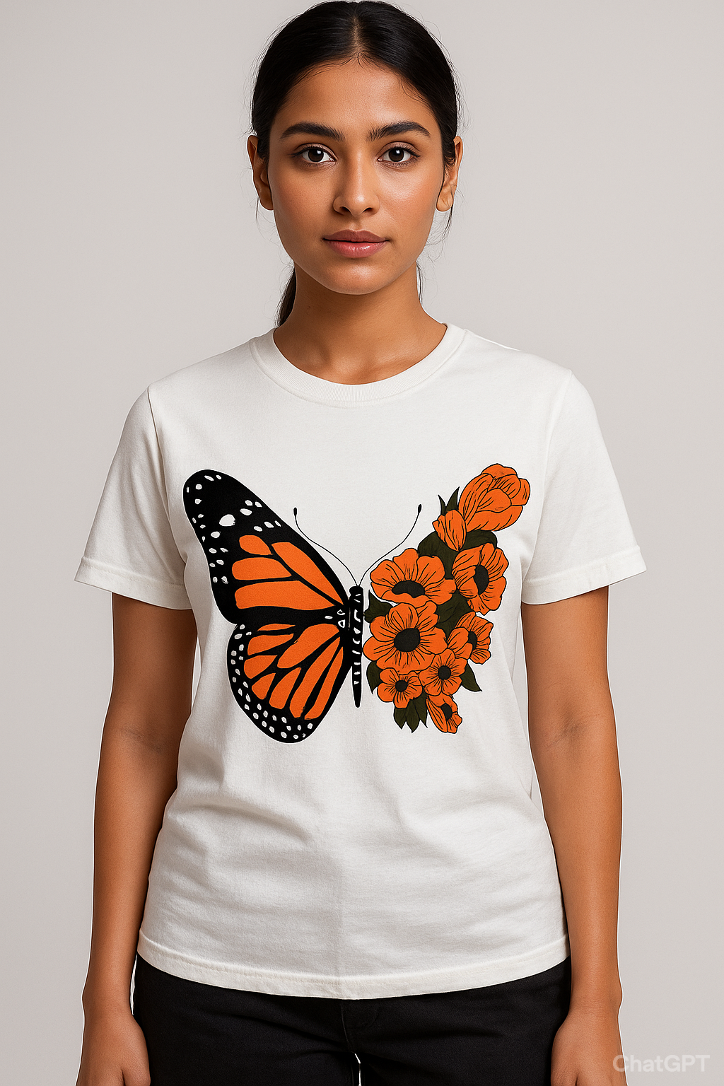 Butterfly with Flower – Elegance Tee