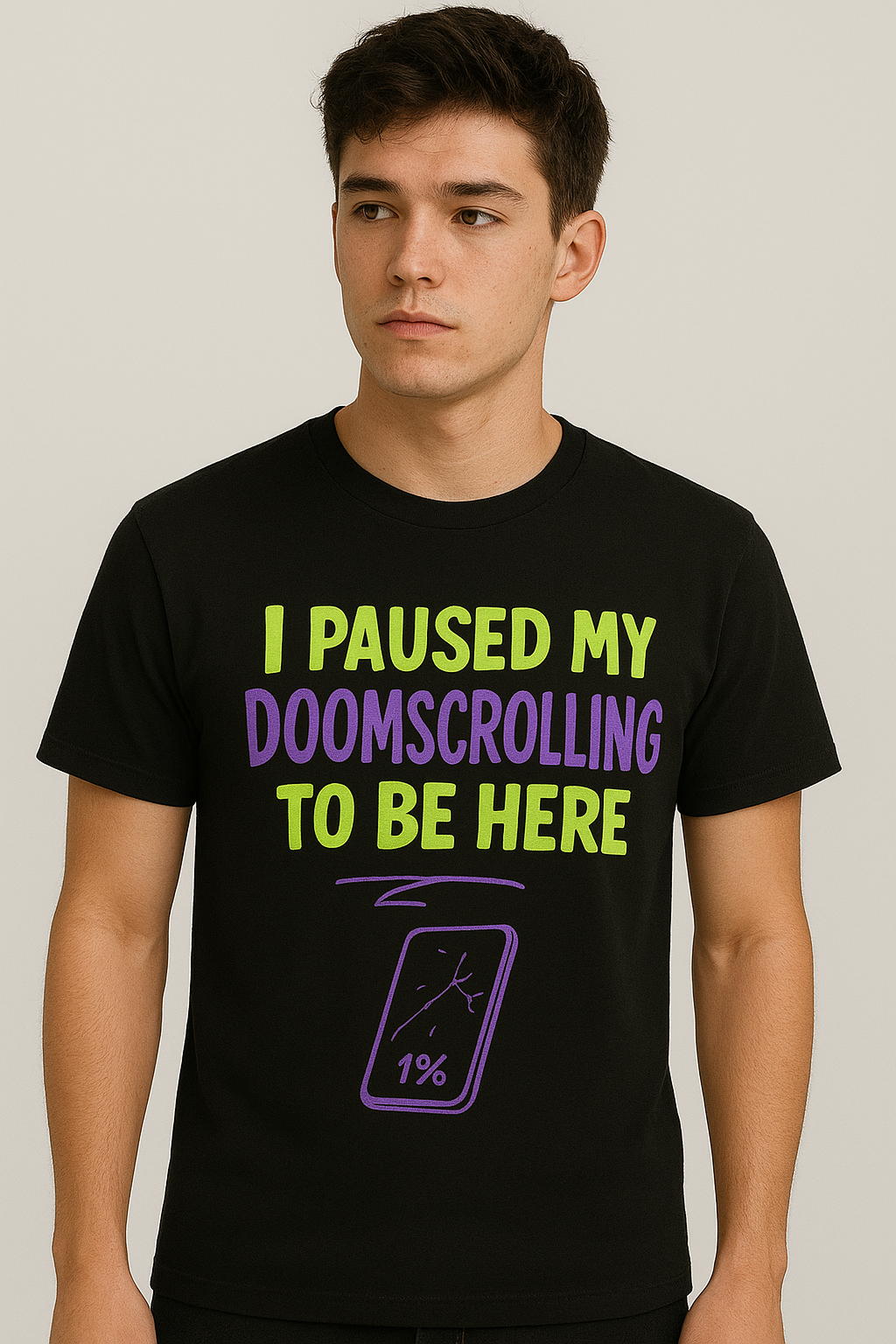Paused Doom Scroll – Relatable Humor Tee