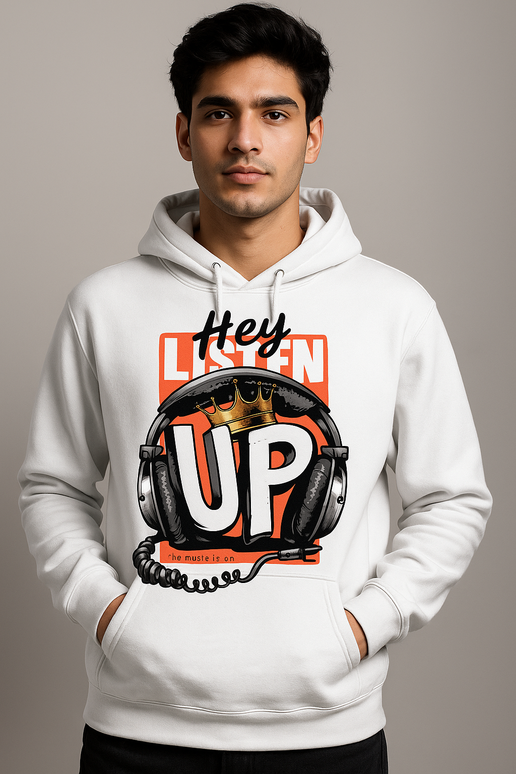 Hey Listen Up – Bold Statement Hoodie
